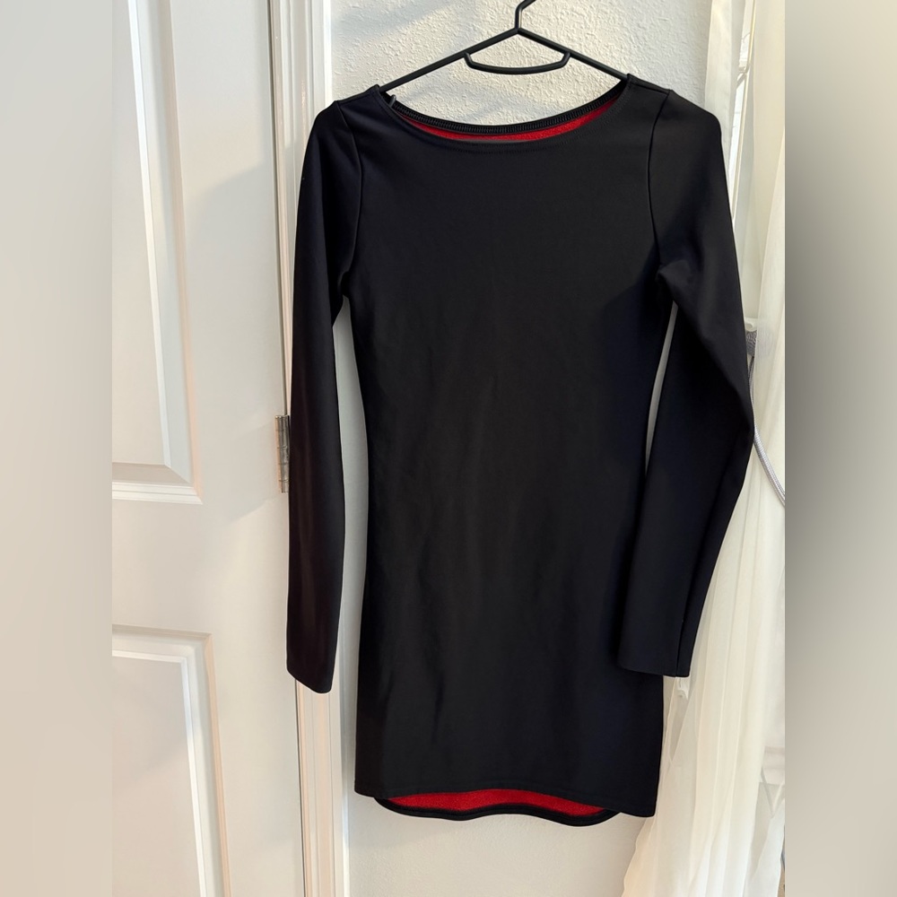 BLACK MILK BODY CON DRESS LONG SLEEVES TOASTIE BLACK SIZE S